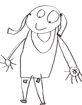 child's pencil drawing of a little girl